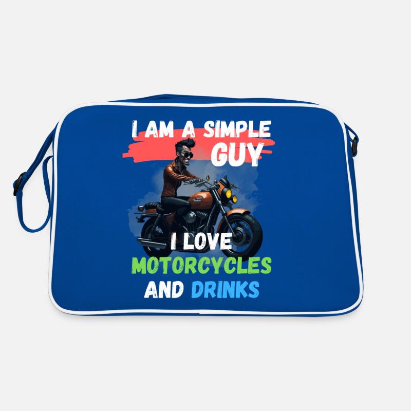 Ich bin ein einfacher Mann - ich liebe Motorräder Retro Tasche