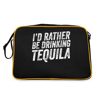 I'd Rather Be Drinking Tequila Funny Mexican Drink - Retro Bag - black/gold - Back