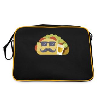 Lunettes De Soleil Moustache Taco Et Tequila Mexicaine Drôle - Sac Retro - noir/or - Dos