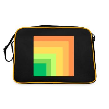 carrés à l’intérieur d’un carré. - Sac Retro - noir/or - Dos