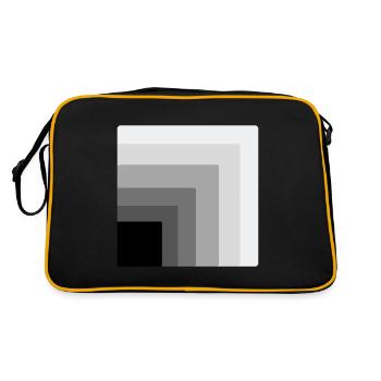 Carrés à l’intérieur d’un carré - Sac Retro - noir/or - Dos