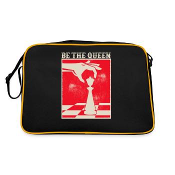 Sei die Königin Schachspieler Lustiges Brettspiel - Retro Tasche - Schwarz/Gold - Hinten