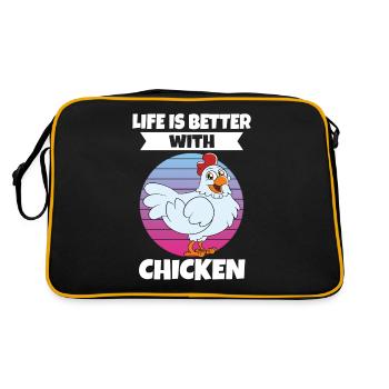 Drôle De Poulet Dire Poulet - Sac Retro - noir/or - Dos