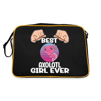 Lustiges Axolotl Süßes Axolotl - Retro Tasche - Schwarz/Gold - Hinten