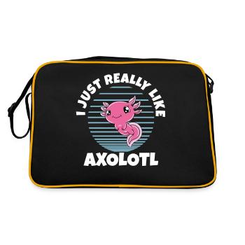 Lustiges Axolotl Süßes Axolotl - Retro Tasche - Schwarz/Gold - Hinten
