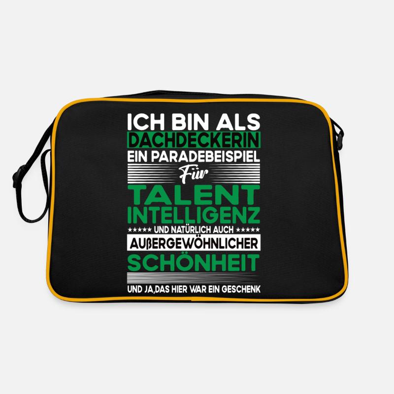 Dachdeckerin Bescheiden - Lustiger Spruch Retro Tasche