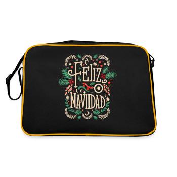 Vintage Merry Christmas Retro Mexican Christmas Span - Retro Bag - black/gold - Back