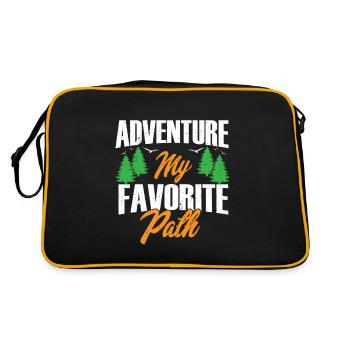 Adventure, my Favorite Path. Typografie. - Retro Tasche - Schwarz/Gold - Hinten