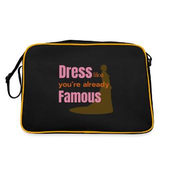 Als wärst du schon berühmt - Retro Tasche - Schwarz/Gold - Hinten