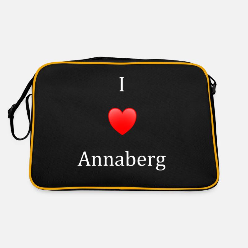 Ich liebe Annaberg - Retro Tasche - Schwarz/Gold