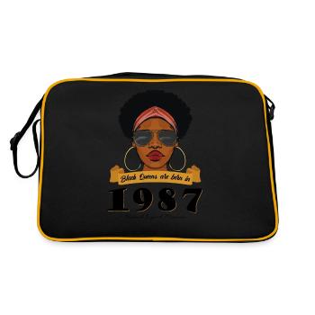 Schwarze Königinnen, geboren 1987, werden 37 Jahre alt - Retro Tasche - Schwarz/Gold - Hinten