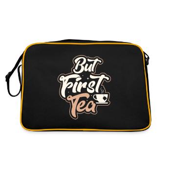 But First, Tea Tea Drinker Mug Tea Bag - Retro Bag - black/gold - Back