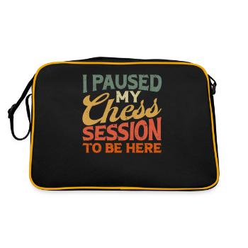 J’ai interrompu ma session d’échecs pour rester ici - Sac Retro - noir/or - Dos