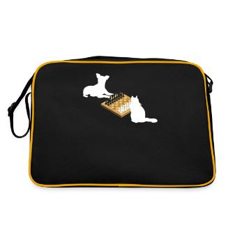 Drôle Jeu d’échecs Jeu de société Coach Dog - Sac Retro - noir/or - Dos