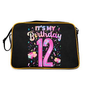My 12th Birthday 12 Years Girl Gift - Retro Bag - black/gold - Back