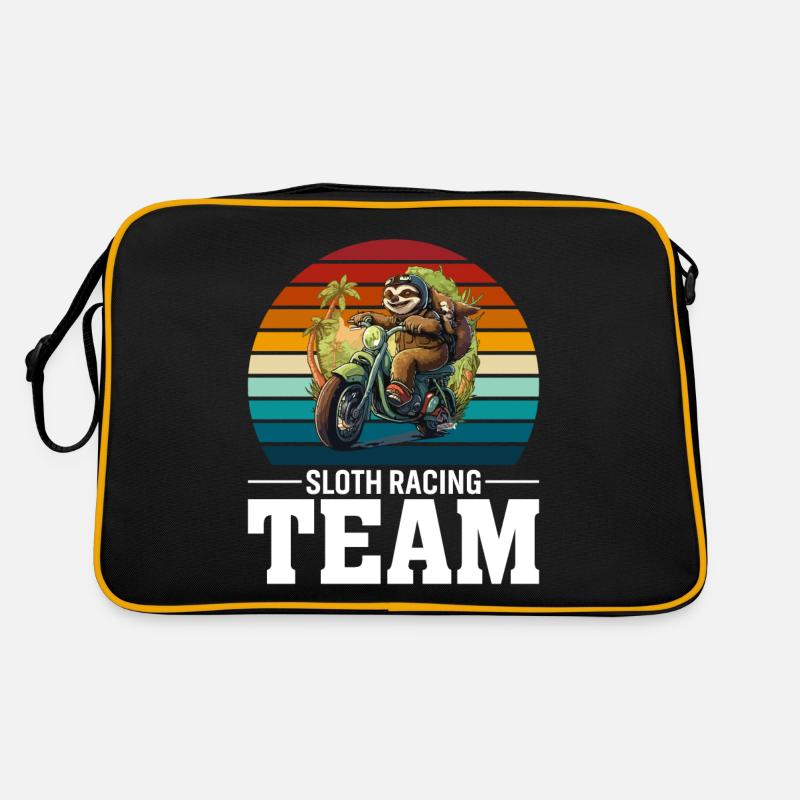 Faultier-Rennteam - Retro Tasche - Schwarz/Gold