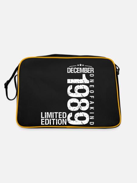 Anniversaire Décembre 1989 Décembre né en December - Sac Retro - noir/or - Dos