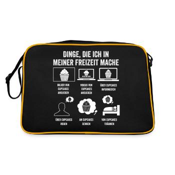 Backen Cupcakes - Retro Tasche - Schwarz/Gold - Hinten