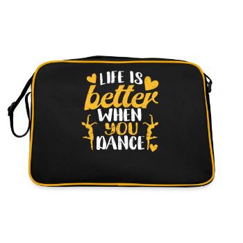 La vie est plus belle quand on danse. Jollier - Sac Retro - noir/or - Dos