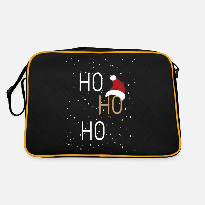 Weinachts-Ho Ho Ho - Retro Tasche - Schwarz/Gold