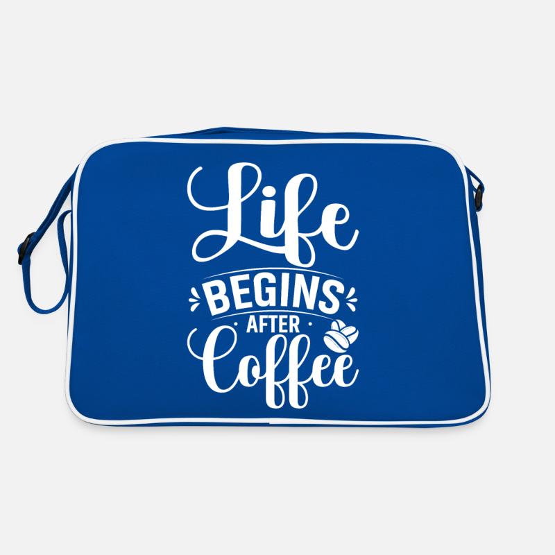 Das Leben Beginnt Nach Dem Kaffee Retro Tasche