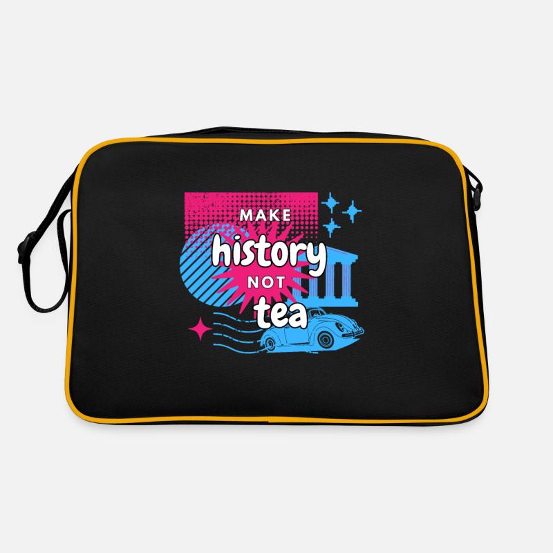 Machen Sie Geschichte, nicht Tee Retro Tasche