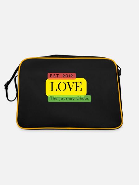 Ich liebe die Reise - Retro Tasche - Schwarz/Gold - Hinten