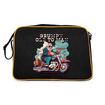 GRUMPY OLD MAN - Retro Bag - black/gold - Back
