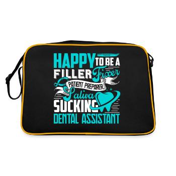 Dental Assistant Proud Dental Assistant - Retro Bag - black/gold - Back
