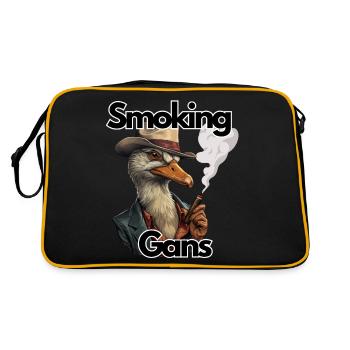 Tuxedo Goose, Humour, Fun Fun, - Sac Retro - noir/or - Dos