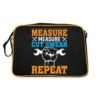 mesurer, mesurer, couper, jurer, répéter - Sac Retro - noir/or - Dos