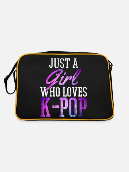 K-Pop-Fan Geschenk Koreanische Popmusik - Retro Tasche - Schwarz/Gold - Hinten
