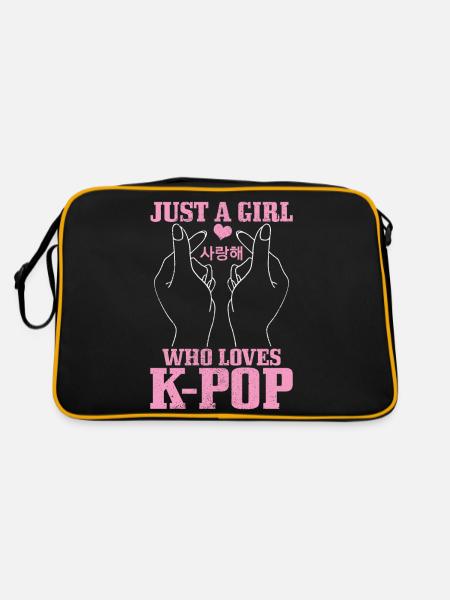 K-Pop-Fan Geschenk Koreanische Popmusik - Retro Tasche - Schwarz/Gold - Hinten