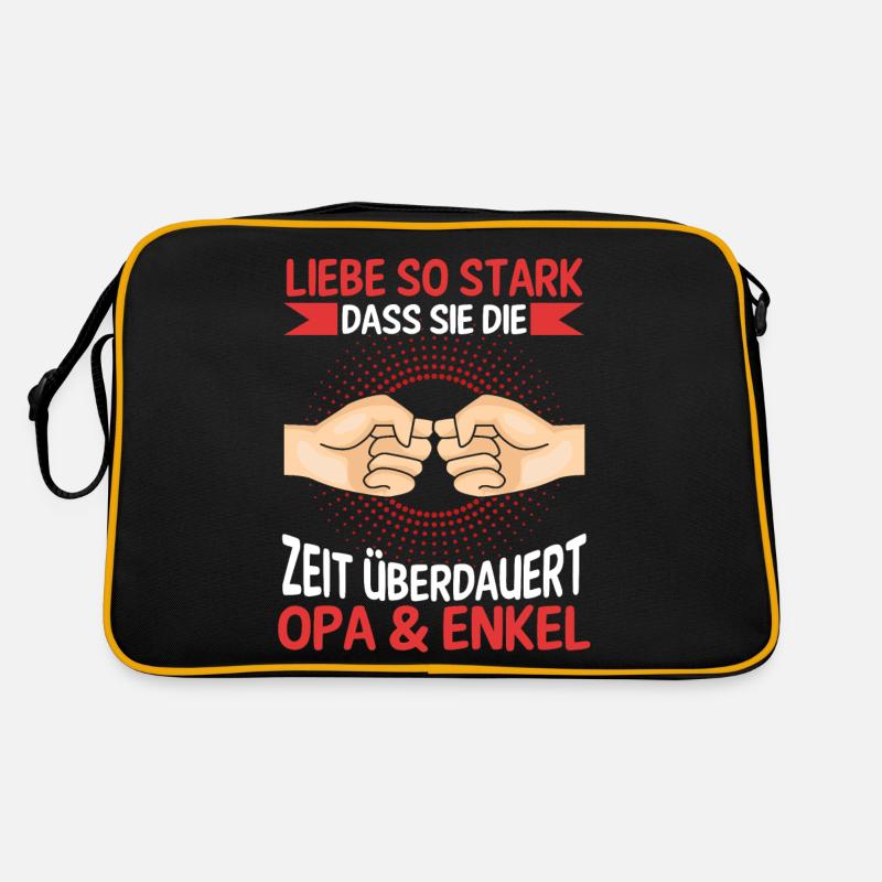 Großvater Opa und Enkel Retro Tasche