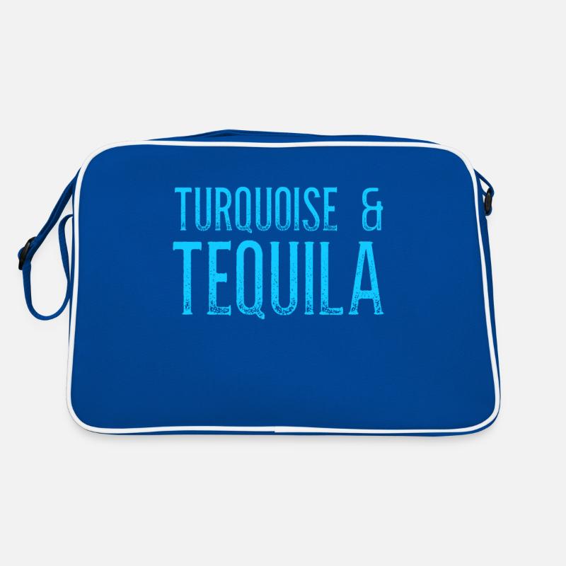 Turquoise Tequila Pun Alcohol Drink Mexican Cool Retro Bag