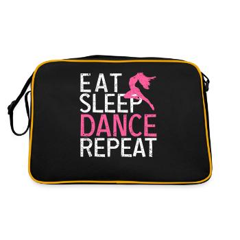 Eat Sleep Dance Repeat Funny Love Dancing Teacher - Retro Tasche - Schwarz/Gold - Hinten