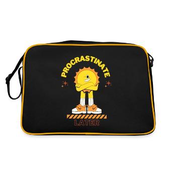 Procrastinate Later - Retro Bag - black/gold - Back