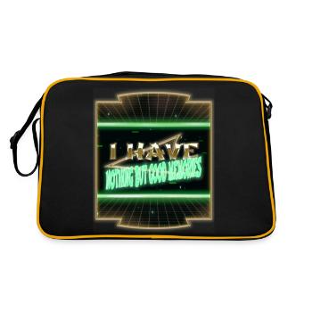 fingers present hack the box birthday happy - Retro Tasche - Schwarz/Gold - Hinten
