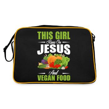 Cette fille se nourrit de Jésus et végétalienne - Sac Retro - noir/or - Dos