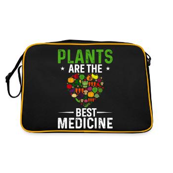 Les plantes sont le meilleur remède - Sac Retro - noir/or - Dos