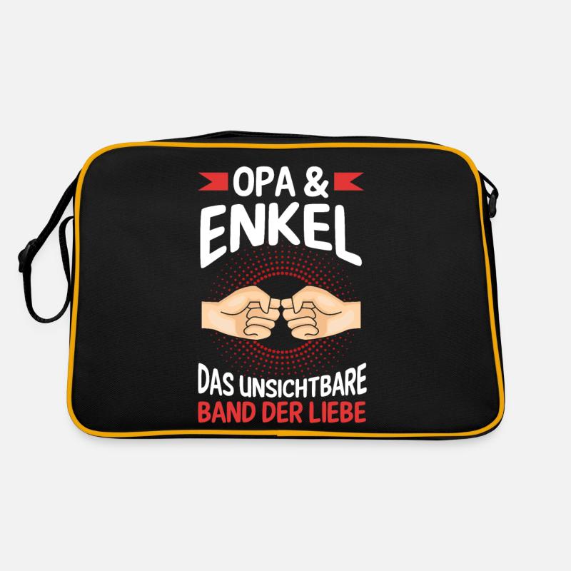 Großvater Opa und Enkel Retro Tasche