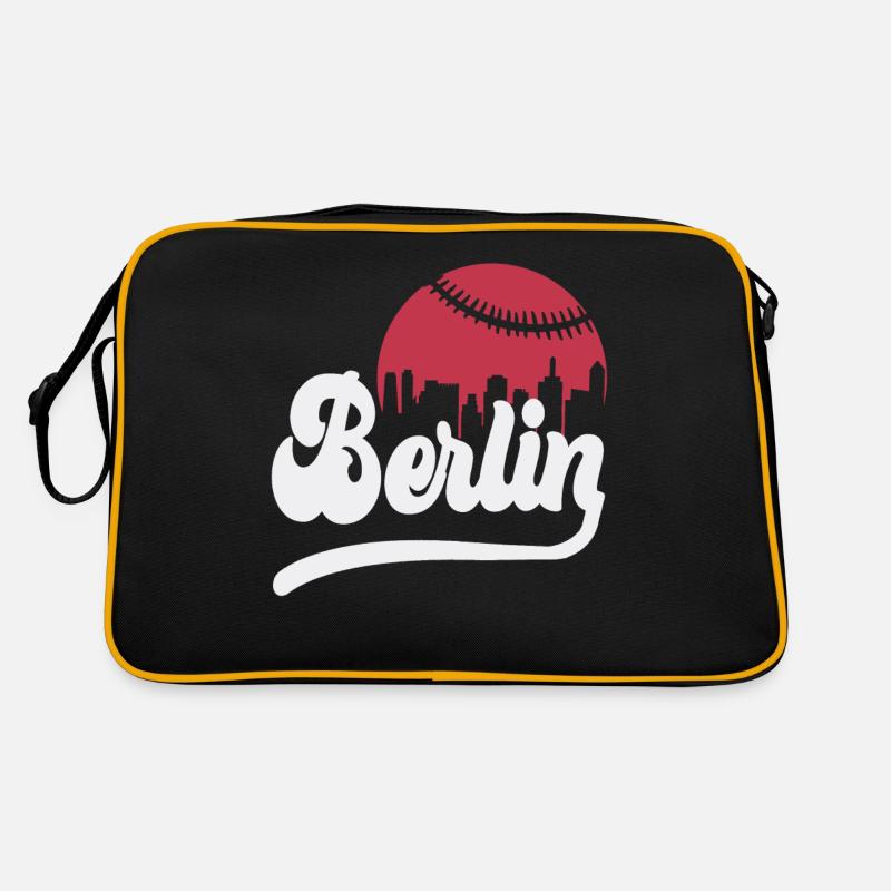 Baseball skyline Berlin - Retro Bag - black/gold
