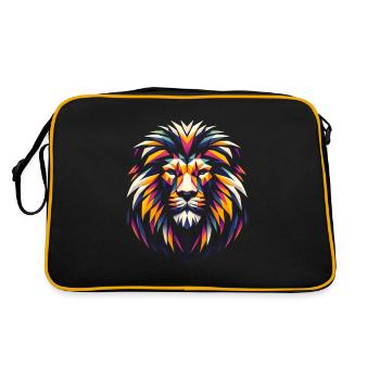 Lion polygonal - Sac Retro - noir/or - Dos
