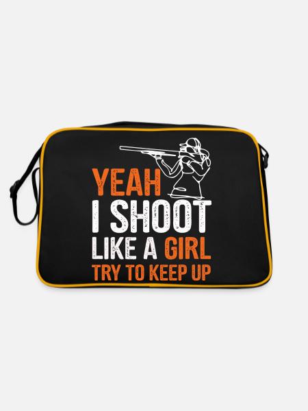 Trapschießen - Retro Tasche - Schwarz/Gold