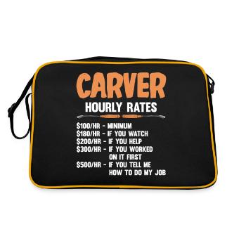Wood Shining Wood Carving - Retro Bag - black/gold - Back