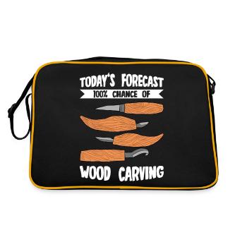 Sculpture sur bois brillant sur bois - Sac Retro - noir/or - Dos