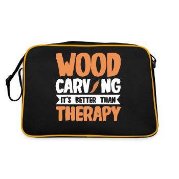 Sculpture sur bois brillant sur bois - Sac Retro - noir/or - Dos