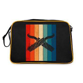 Sculpture sur bois brillant sur bois - Sac Retro - noir/or - Dos