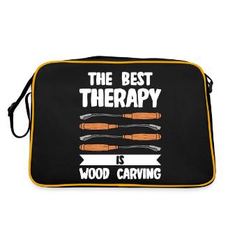 Wood Shining Wood Carving - Retro Bag - black/gold - Back