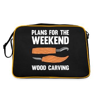 Wood Shining Wood Carving - Retro Bag - black/gold - Back